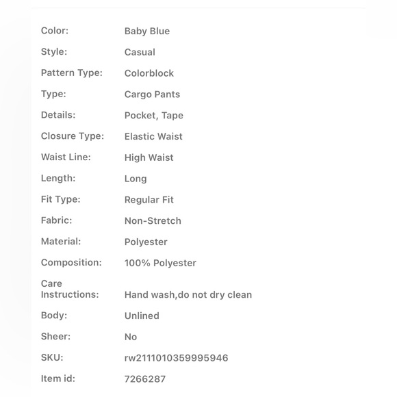 Romwe Tape Flap Pocket Cargo Pants. Size L - Picture 7 of 7